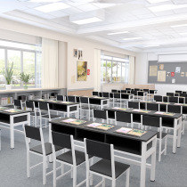 Primary and middle school students desks school desks and chairs class training counseling table double-bit san ren wei