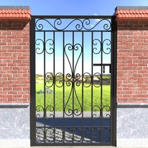 Customized new Chinese wrought iron courtyard gate simple European villa garden iron gate fence railing door country yard
