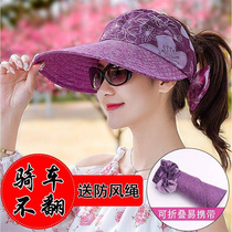 Sunscreen hat womens summer foldable big edge cool hat sunshade face windproof ultraviolet wild big brim sun hat