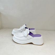 Soft to burst~ Giant giant comfortable INS Japanese college retro increased niche Muller half slippers