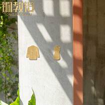 Professor Copper Nordic Brass WC Toilet Signs Creative Signs for Men's and Women's Toilets Simple Toilet Doors