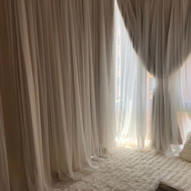 2021 New Nordic lace curtain double Princess wind curtain custom bedroom full shading simple finished product