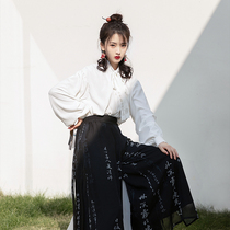  Chi Xia flowers into a dream:light sleep Song pants and shirts printed original and improved Hanfu female Han element spring and autumn