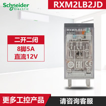 Original Schneider small intermediate relay RXM2LB2JD 2 open 2 closed 8 pins DC12V 5A