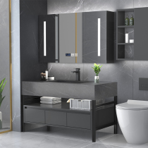 Bathroom cabinet modern light luxury floor-standing rock plate all-in-one basin wash table toilet washbasin cabinet combination