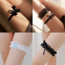  Lace bow strap Japanese girls underwear stockings leg belt jewelry Thigh ring Womens group neck ring Sock ring leg ring
