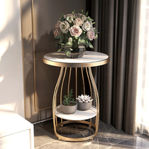 Side light luxury simple modern bedside table Nordic round table living room sofa marble coffee table corner cabinet