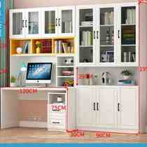 Desk Bookshelf Integrated Table Students Large Capacity Bookcase Combined Solid Wood Board Children Learning Desk Corner Computer Desk
