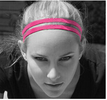European and American women sports headband double silicone non-slip headband running fitness hair band yoga drawband