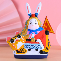 Ji Tufang plaster doll handmade children rabbit painting diy hand painted graffiti rabbit man painted clay sculpture white embryo