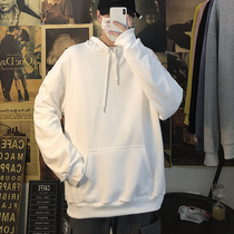 ins Port wind sweater mens spring and autumn simple solid color fried street hooded jacket Salt multi-color casual inner jacket