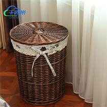 Rattan dirty clothes shou na kuang laundry basket willow dormitory storage fabric covered rattan basket bamboo basket rattan increase
