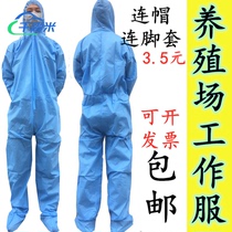 Pig factory disposable overalls food conjoined protective clothing isolation tour clothing breathable full body epidemic prevention clothing