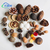 Pine wood chips leaves dried flowers and dried fruit combination set kindergarten decoration small ornaments retro photo props display