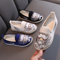 New childrens cloth shoes boys Hanfu shoes Chinese style costume Tang costume performance shoes old Beijing baby embroidered shoes