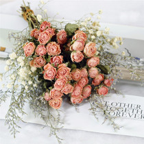 Roses really dry flower bouquet Lover grass Home decoration photo props starry multi-headed rose small fresh ins