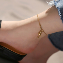 Gourd anklet womens summer 2021 new ancient French net red plated 18k gold transfer beads high sense niche ins does not fade