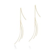 Personality S925 silver long section Flow Suetyline female fashion minimalist Jewelry Tail Earrings Chain Earrings Fashion
