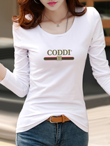 IT counter brand 2021 new white T-shirt women long sleeve slim body shirt Korean version cotton base shirt top