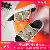 Camel Mens Shoes Summer New Trend Sandals Sandals Magic Sticker Korean Version Exterior Wearing Fashion Thick Bottoms Slippers