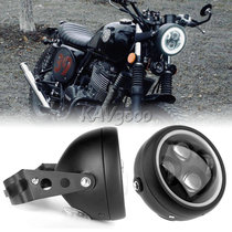  Silver steel little monster monkey motorcycle modified headlight Korean GV300S Rongguang 202 headlamp far and near round light