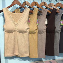 Hairy ring vest body shaping clothing waist waist without steel ring one body warm body plus velvet plus size vest bra