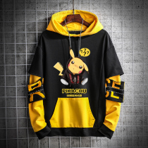 Baseball cap Pikachu joint Japanese fashion brand hooded j sweater ins student male and female couple trend fake two thick