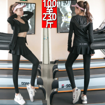 Plus size 200kg autumn and winter gym loose exercise running clothes female fat mm yoga morning run quick drying suit