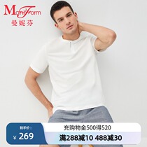 Manifan Mens Crewneck Shorts Shorts Set Comfortable Loungewear Cotton Linen Living Underwear
