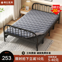 Lunch break folding sheets people 1 2 meters office portable nap bed household 1 meter 5 strong and durable four-fold bed