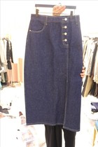 South Korea East Gate straight hair Jaime Brege ladies slip Bag Denim fashion super long skirt S M L size