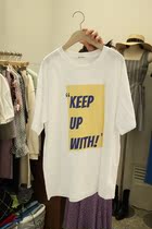 Korea Dongdaemun direct mail discount STAND BY ME womens crew neck letter short sleeve T-shirt