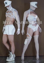 2021 National Day party white Jianjun uniforms Department men and women dance gogo bursting point themed interaction to play out