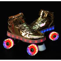 Skate adult double-row pulley men and womens roller skates special four-wheel skates for childrens adult luminous roller skates