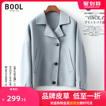 Pao outlets in autumn and winter small short hair coat woman cashmere double - sided wool cloth coat