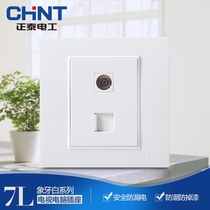 Chint electrician NEW7L embedded steel frame switch socket panel TV computer socket TV plus computer