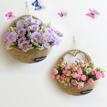 Wall plant wall decoration flower basket woven flower pot rattan wall flower pot wall hanging flower basket wall hanging flower pot