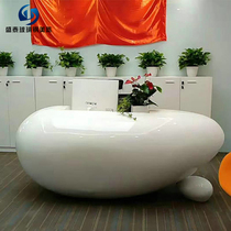 Shaped glass fiber reinforced plastic reception front desk cobblestone shape shopping mall Hotel sales reception front desk Creative bar