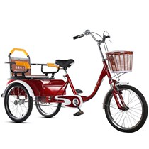 Sanjian elderly tricycle rickshaw elderly pedal scooter Double car Adult pedal bicycle with children