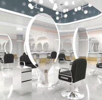 Hairdressing shop mirror salon special net red barber shop single-sided double-sided mirror floor led with lamp mirror wall