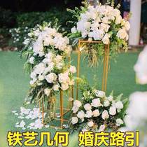 Wedding arrangement decoration flower wedding flower wedding staircase flower staircase flower flower liner flower frame wedding stage simulation simulation silk flower