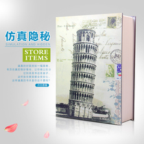 Creative large simulation book type safe password key with lock iron box small mini money box safe deposit box