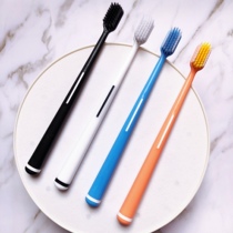Toothbrush soft hair adult home high-grade fine silk black and white couple student antibacterial bamboo charcoal family set head toothbrush