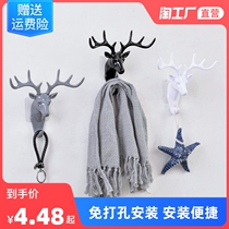 Antlers American Home Decoration Hook Wall Shelf Wall-mounted Creative Wall Personality Deer Head Wall Key Shelf