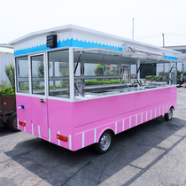 Snack truck multifunctional electric four-wheel mobile mobile stalls fast food breakfast dining car hand push commercial three-wheeled RV