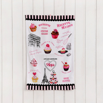 Export France single tea towel pure cotton printed napkin Western mat cloth art hanging painting food photo posing props cover cloth