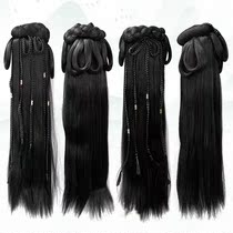 Costume Hanfu wig bag antique hair bun hairstyle womens half-head set integrated wig lazy man hair band versatile hairpin