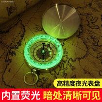 Outdoor sports travel mini portable luminous high precision mountaineering little finger north compass thermometer hiking adventure