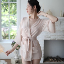 Sexy lingerie Transparent sexy large size pajamas female tease passion suit Perspective small chest show big free temptation