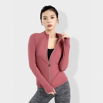 Fitness clothes womens sports jacket tight quick dry yoga top long sleeve Net red slim running jacket zipper cardigan